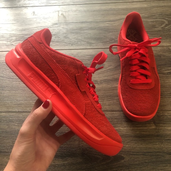 Puma Shoes - PUMA New Red Floral Embossed Sneaker Shoe